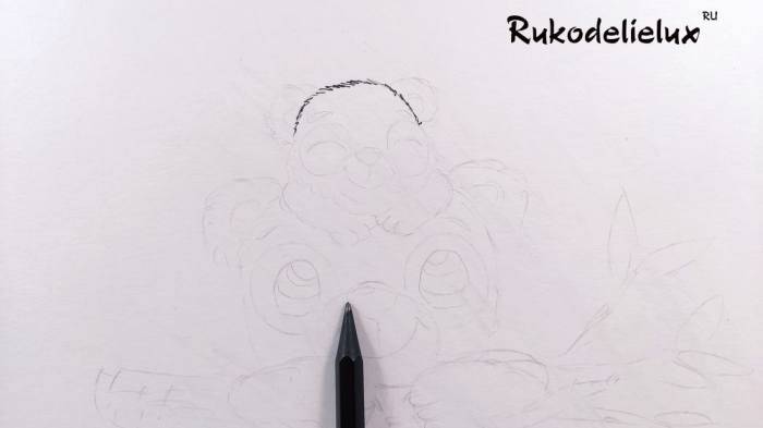 Рисунок на День матери карандашом и фломастерами «Пандочки»