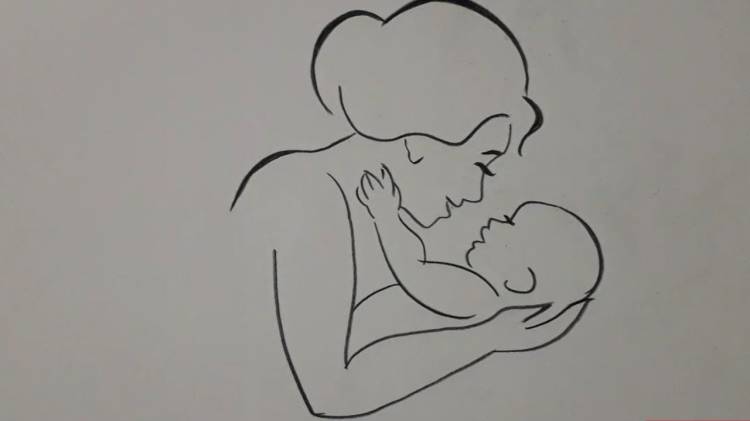 Как нарисовать мать и дитя