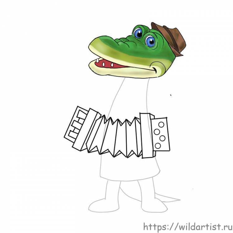 Как нарисовать крокодила Гену