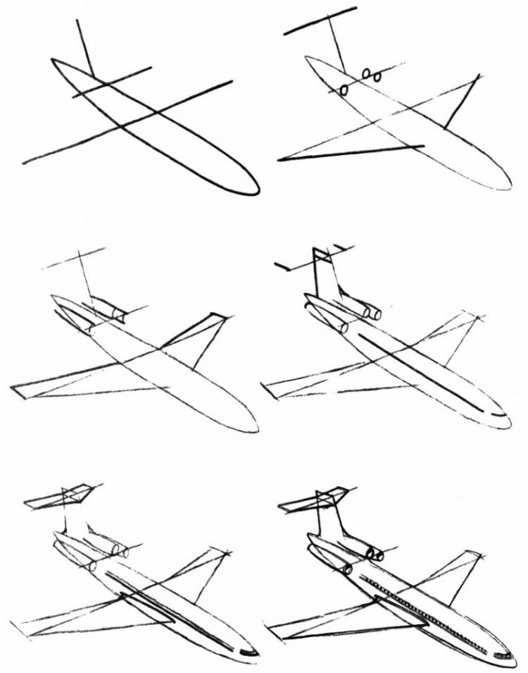 Военный самолет рисунок карандашом поэтапно
