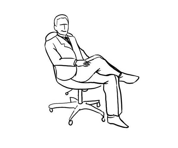 Рисунки сидящего человека на стуле карандашом » DreemPics