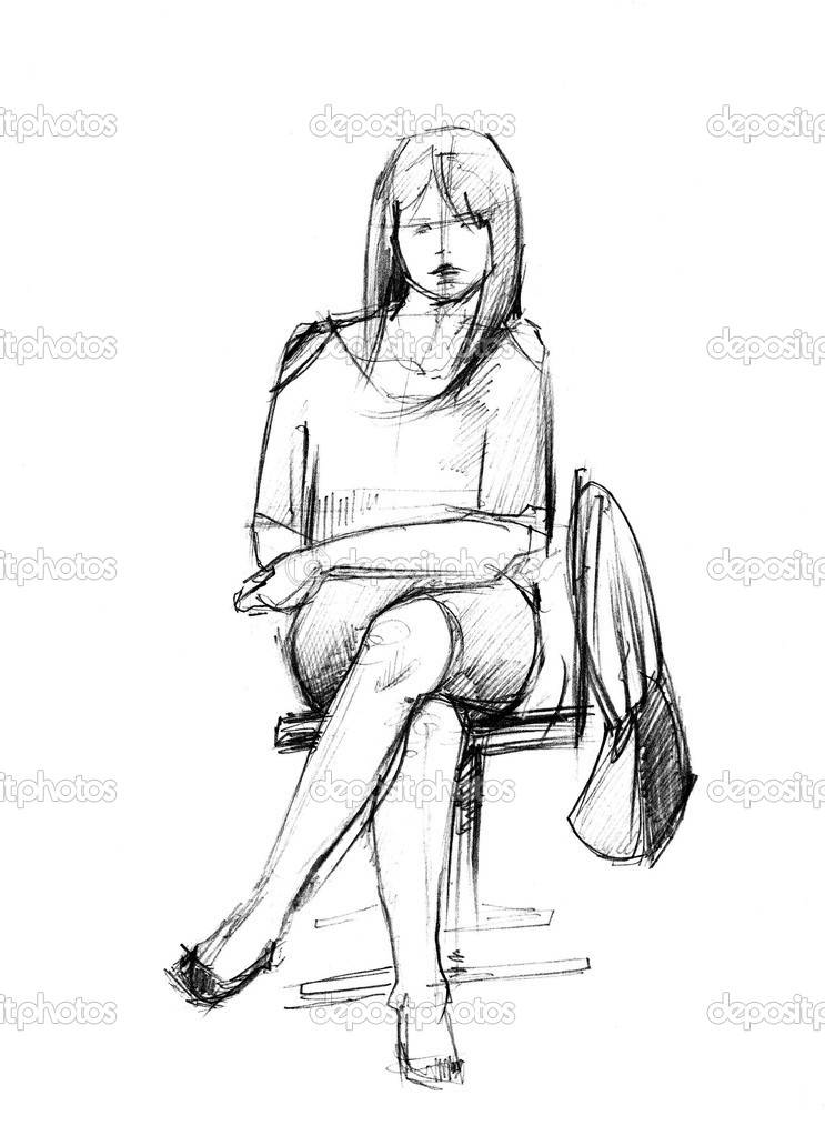 Как нарисовать человека сидящего на стуле