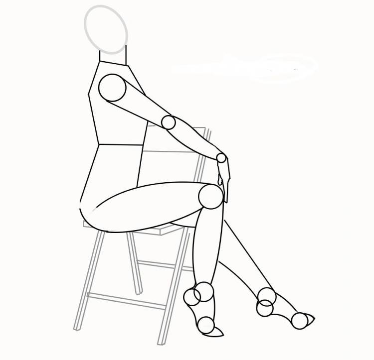 Рисунок сидящего человека на стуле