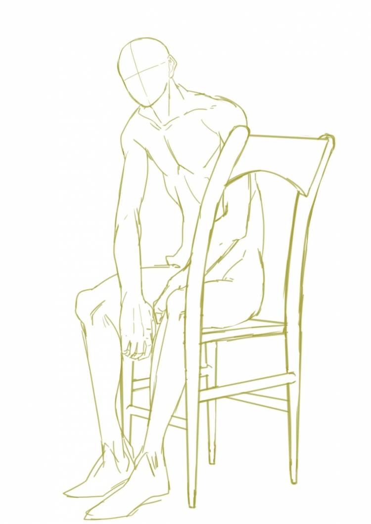 Человек на стуле рисунок