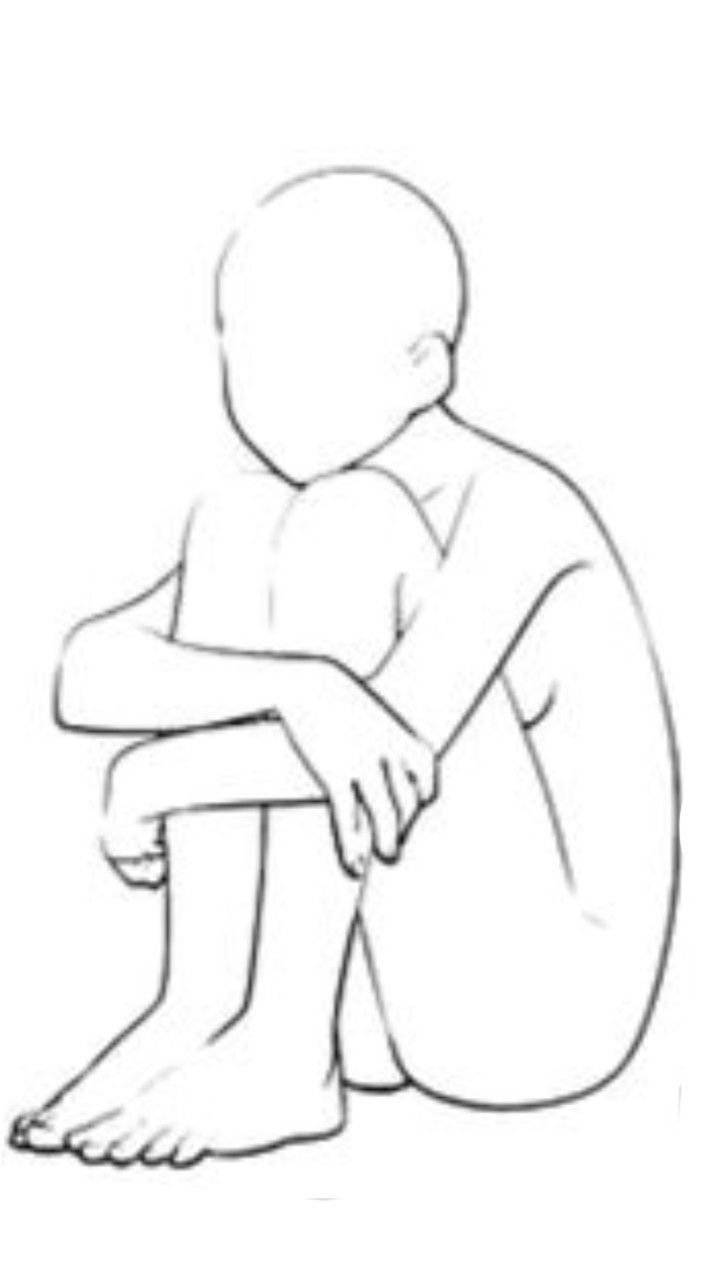 Рисунок карандашом сидящий человек