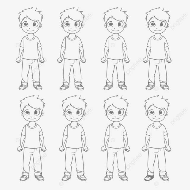 восемь шаблонов рисунка фигуры мальчика и девочки набросок эскиза вектор PNG , мужчина позирует рисунок, мужские позы, мужчина позирует эскиз PNG картинки и пнг рисунок для бесплатной загрузки