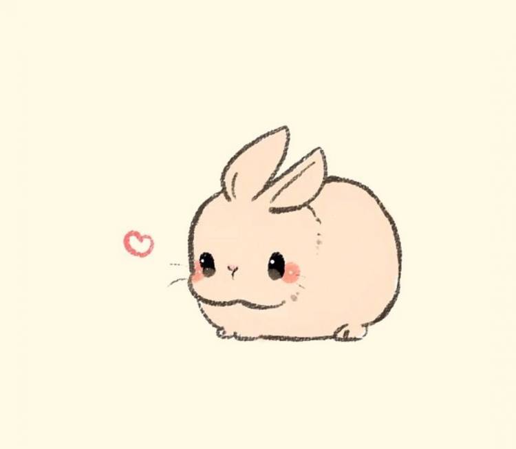 Нарисованный милый кролик