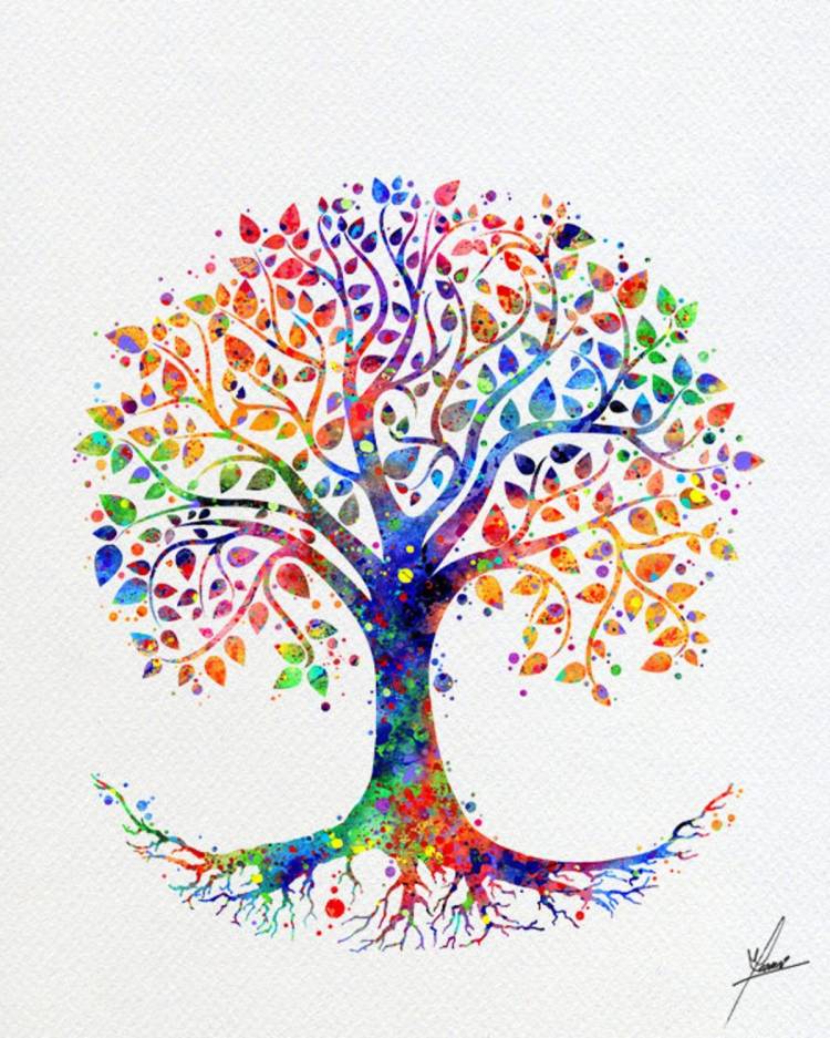 Дерево жизни рисунок красками