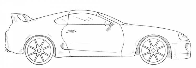 Как нарисовать суперкар Toyota Supra