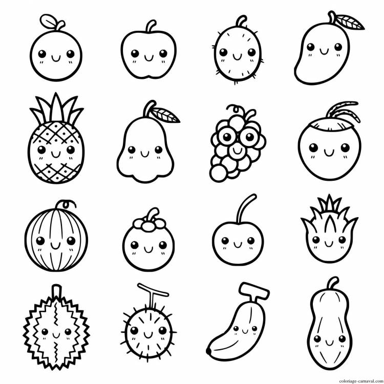 Легкие рисунки для срисовки фрукты