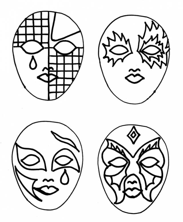 Рисунки для срисовки маски 