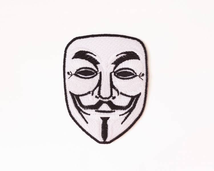 Нарисованная маска анонимуса без фона