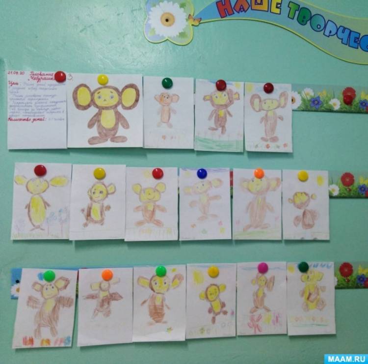 Конспект ООД по рисованию «Чебурашка» в старшей группе детского сада 