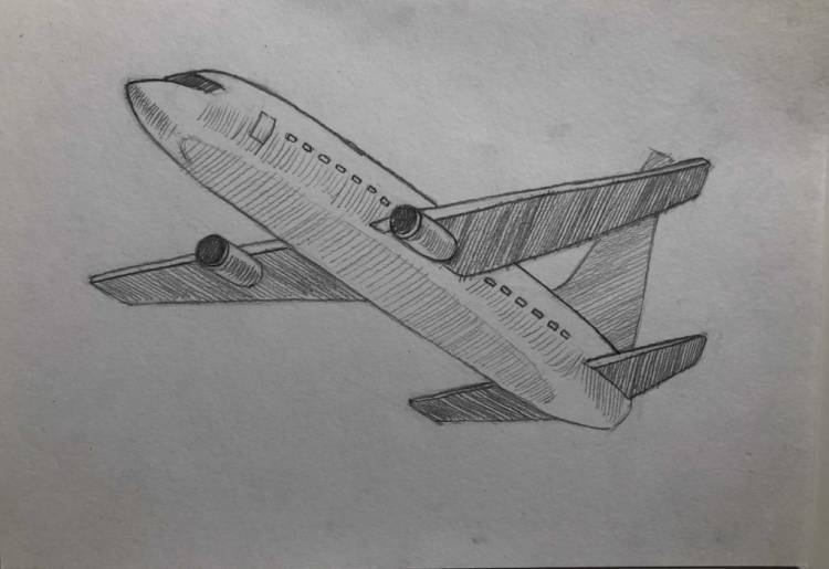 Как нарисовать самолет карандашом поэтапно