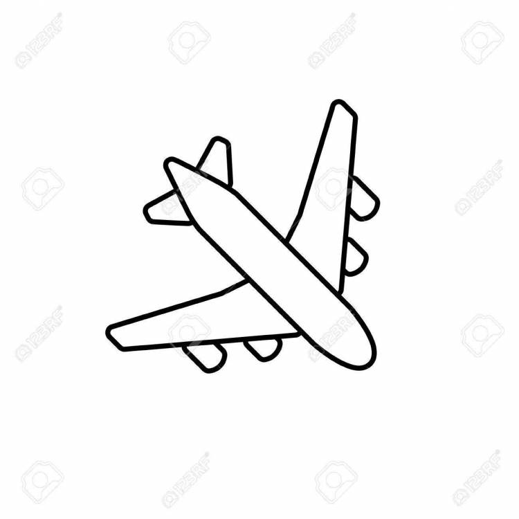 Самолет чб рисунок