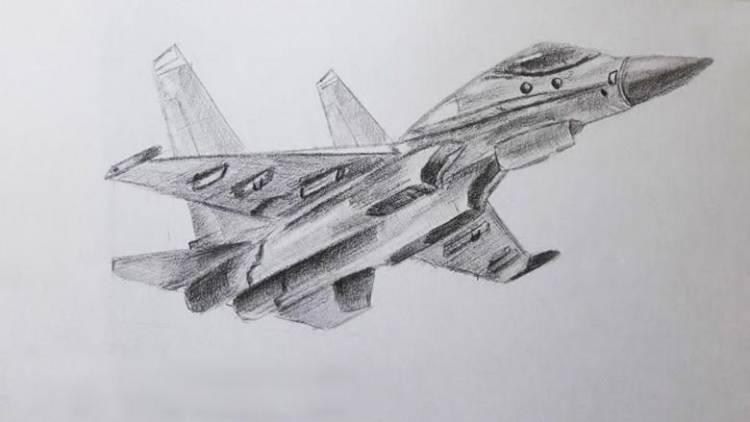 Как нарисовать самолет карандашом