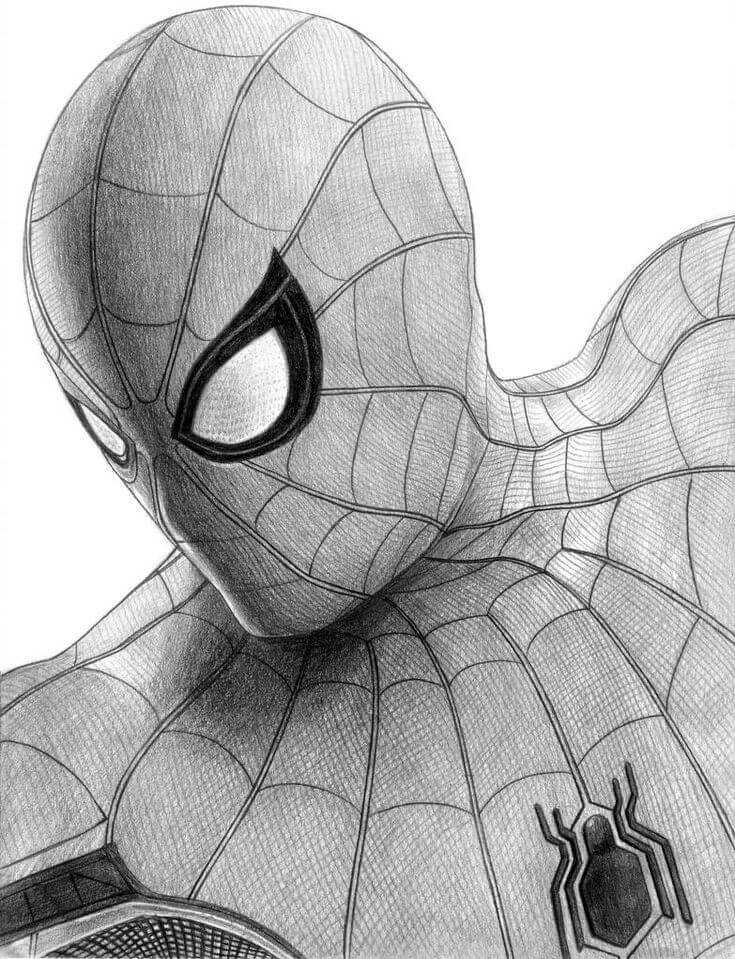 Картинки человека паука для срисовки