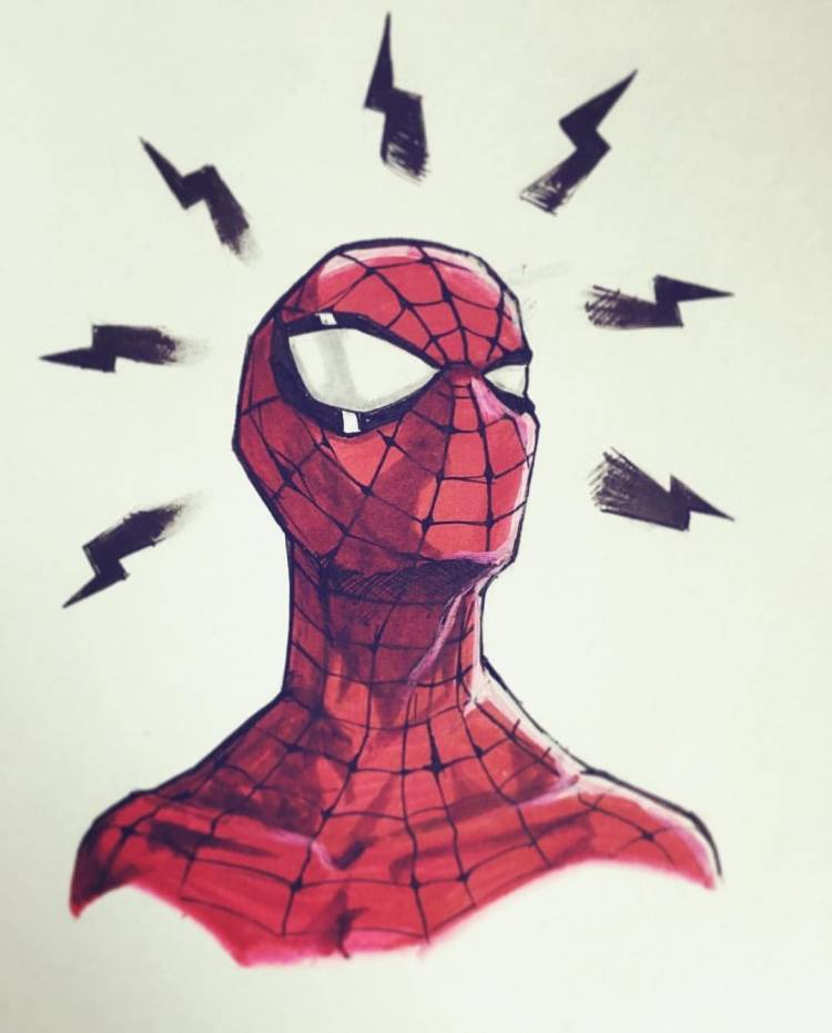 Человек паук арты для срисовки