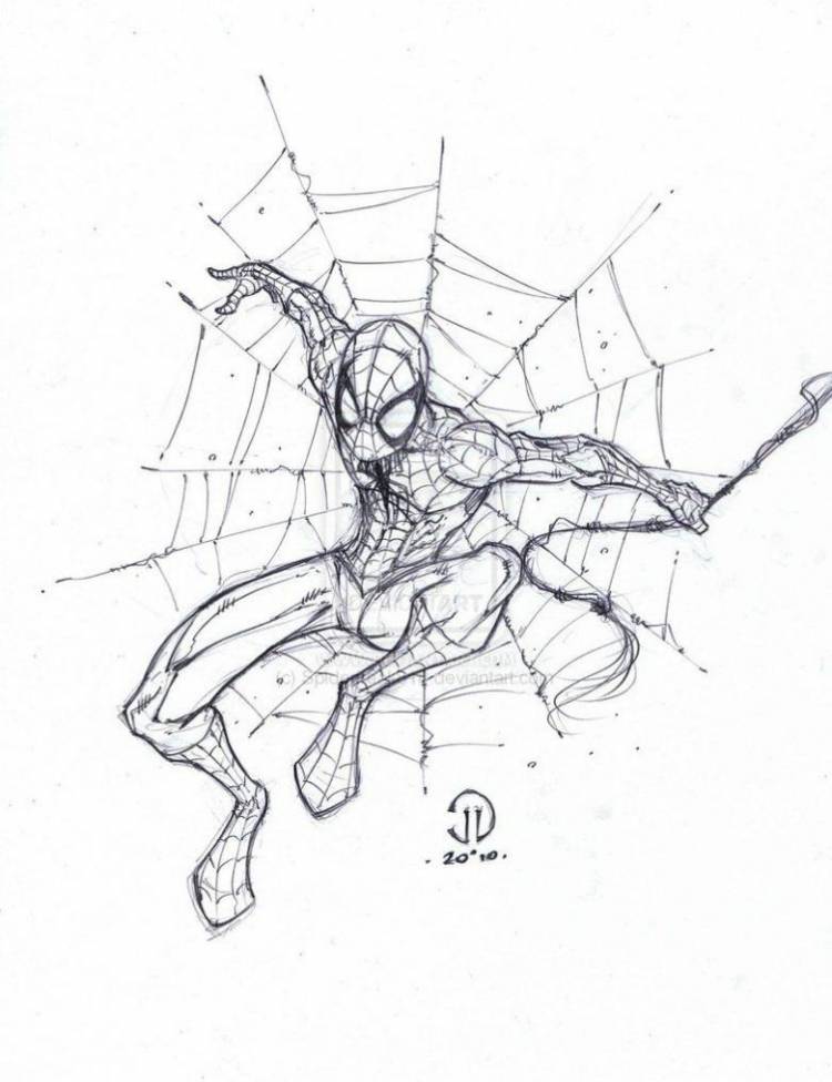 Как нарисовать человека паука поэтапно карандашом 