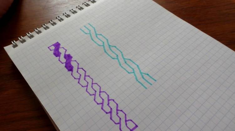 Как нарисовать косичку на бумаге по клеточкам