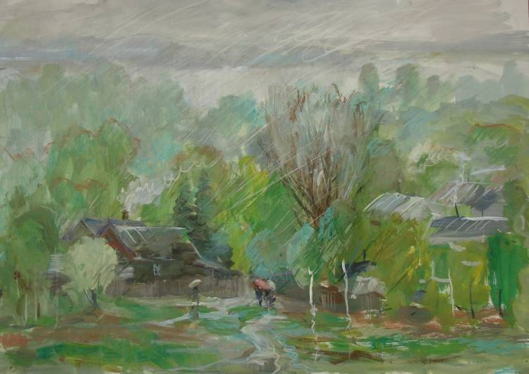 Рисунок на тему весенний дождь