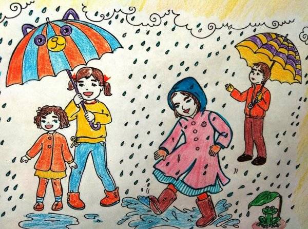 Картинки весенний дождь для детей 