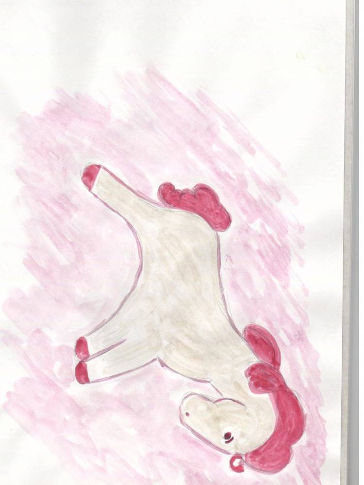 Конь с розовой гривой легкий рисунок