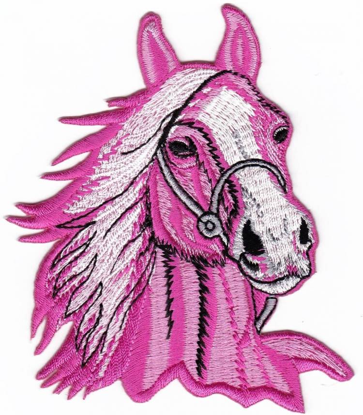 Рисунок конь с розовой
