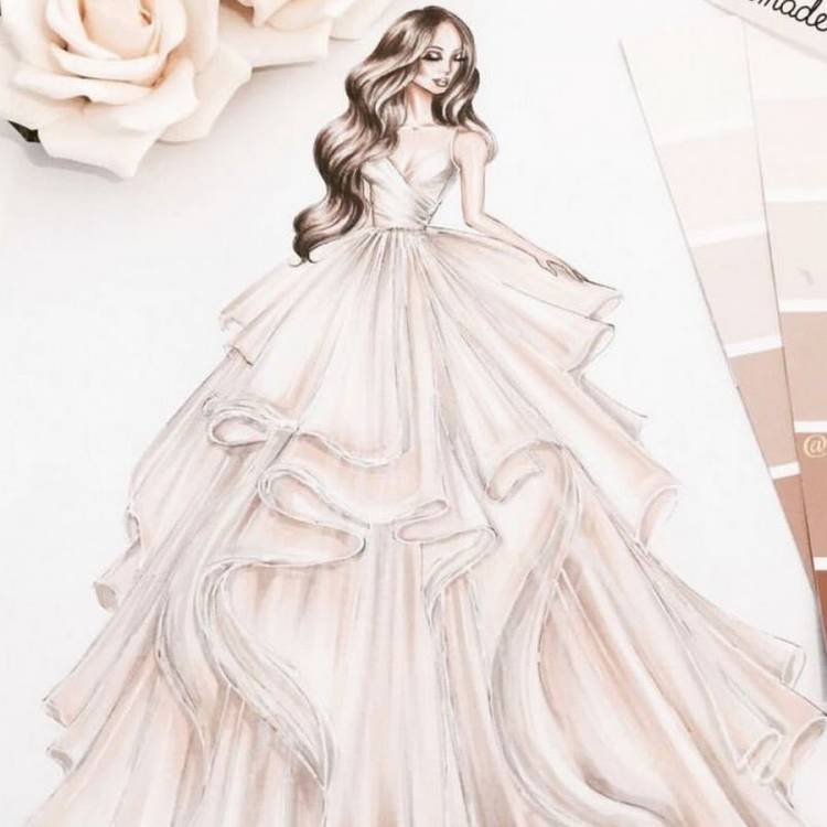 Рисунки самых красивых платьев