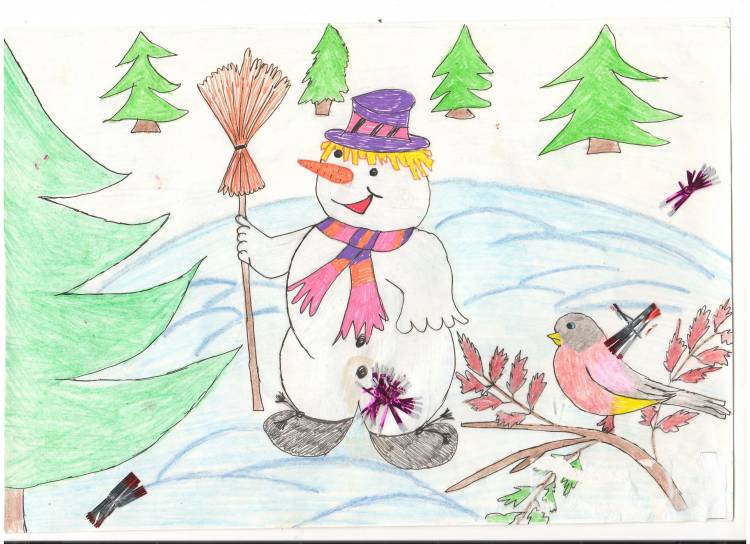 Детские зимние рисунки карандашом