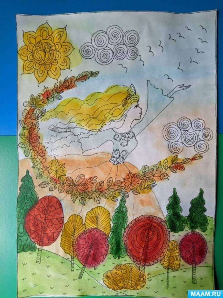 Мастер-класс по рисованию «Осень летит над землею» 