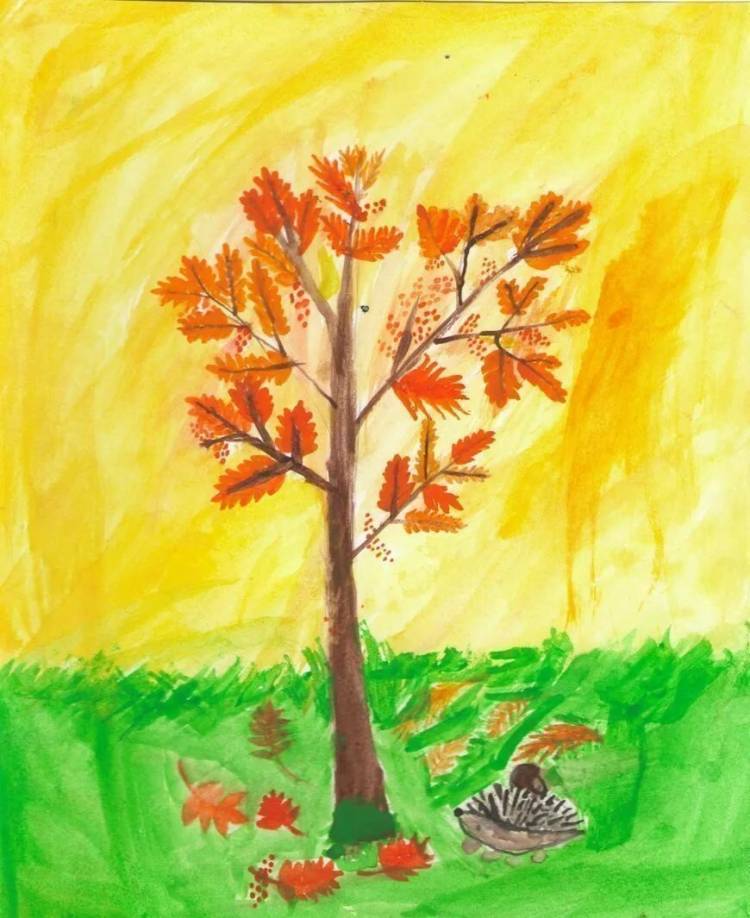 Рисунки про осень для школьников