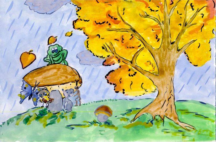 Осенние рисунки для срисовки для детей