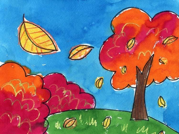 Легкие рисунки на тему осень