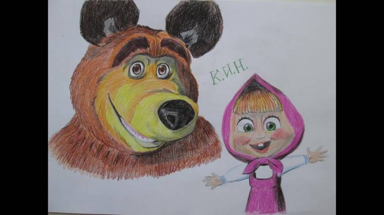как нарисовать Маша и Медведь