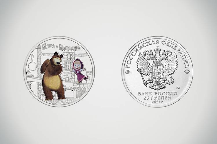Банк России выпустил монеты с героями мультфильма «Маша и Медведь»