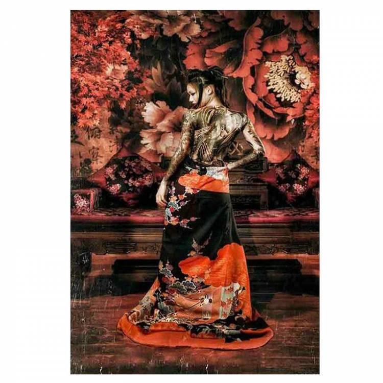 DIY пользовательские фото алмазная живопись вышивка крестом японский геша цветы девушка