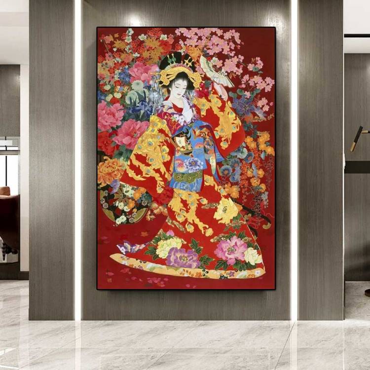 Полная вышивка своими руками японская гейша женщина