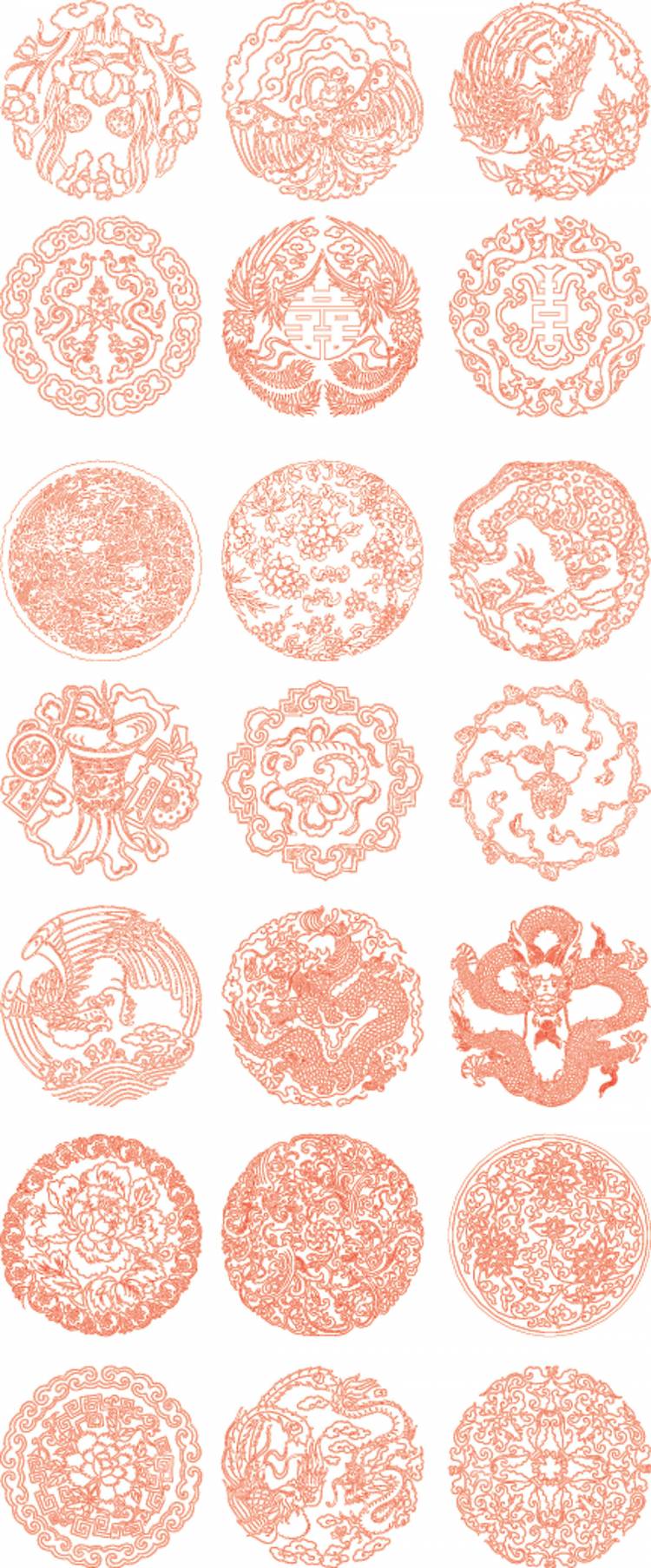 Китайский традиционный орнамент вектор материала PNG , Дракон, Феникс, Классическая модель PNG картинки и пнг рисунок для бесплатной загрузки