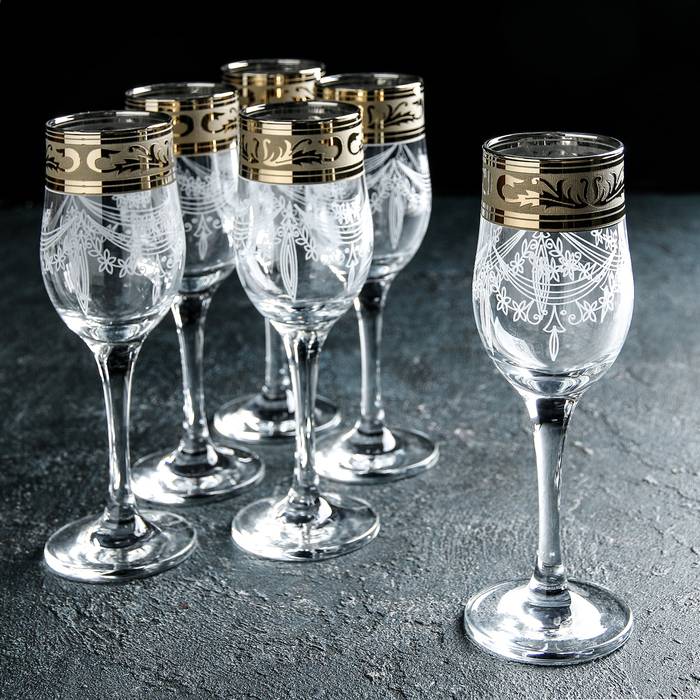 Набор бокалов для шампанского «Русский узор»