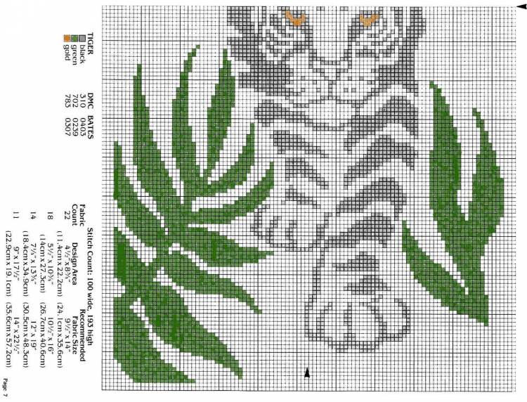 Жаккардовые узоры тигра