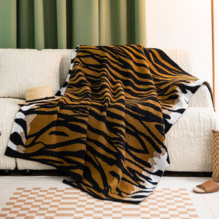 Вязаное одеяло с изображением тигра, плед для дивана, покрывало для кровати, клетка, Чехол для стула, полотенце, домашний декор, одеяла и пледы