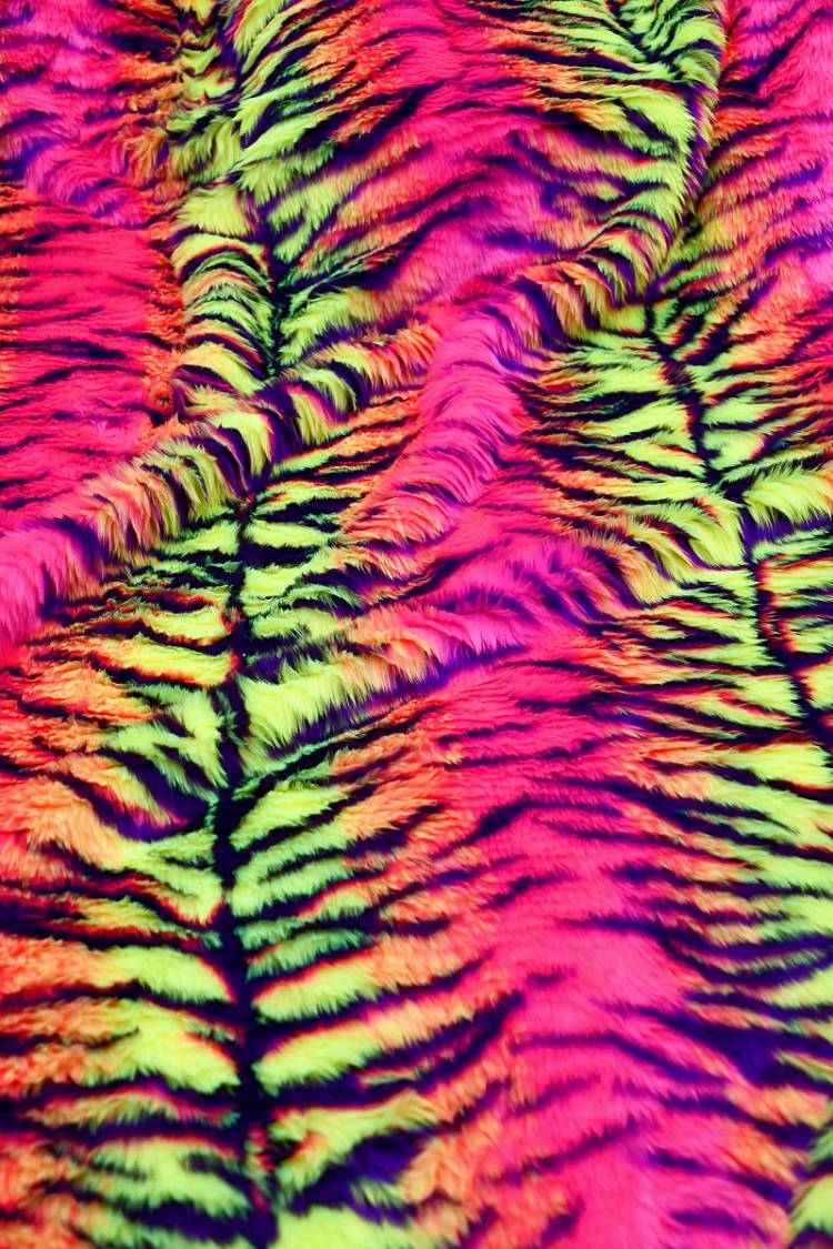 Мех искусственный кислотный тигр 