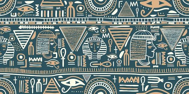 Древний бесшовный образец египетского орнамента