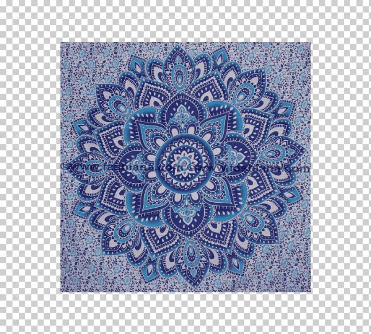 Джайпурский гобелен с ручным ткацким станком Хиппи Мандала Богемность, узор бохо, фиолетовый, синий, текстиль png