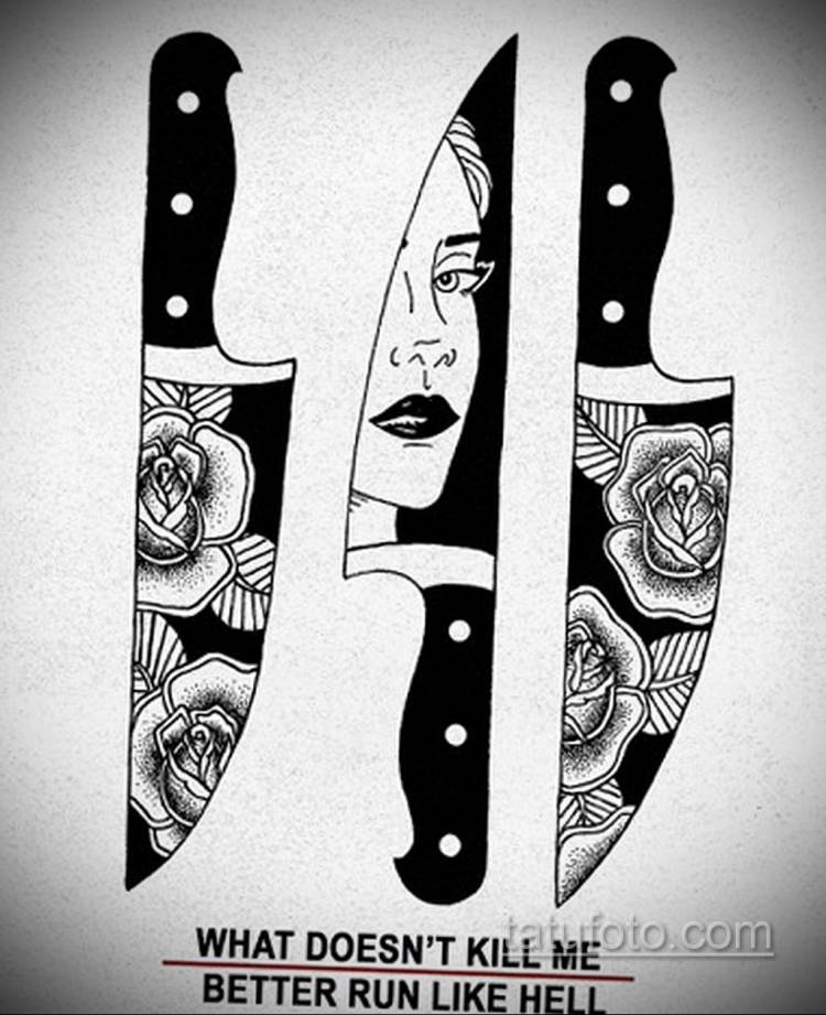 Простые рисунки на ножах