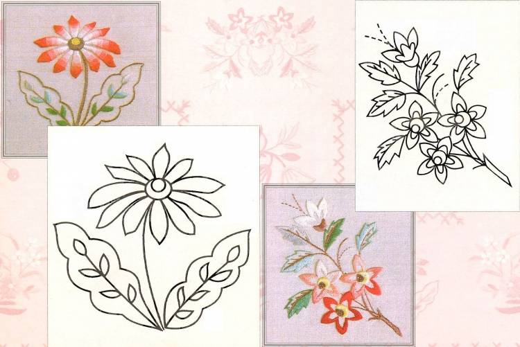 Рисунки цветов для вышивки