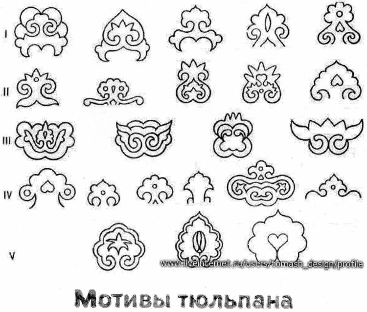 Татарские узоры и орнаменты трафареты