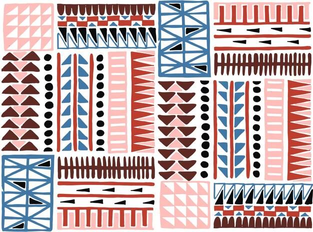 Бесшовные векторные границы в этническом стиле геометрический орнамент декоративная полоса для текстиля