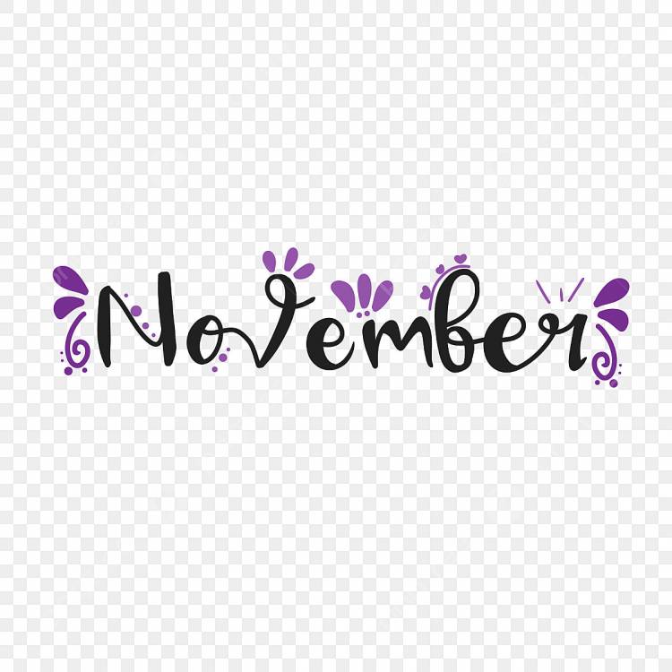 ноябрьские местные надписи с фиолетовым узором PNG , ноябрь, месяц, ежемесячно PNG картинки и пнг PSD рисунок для бесплатной загрузки